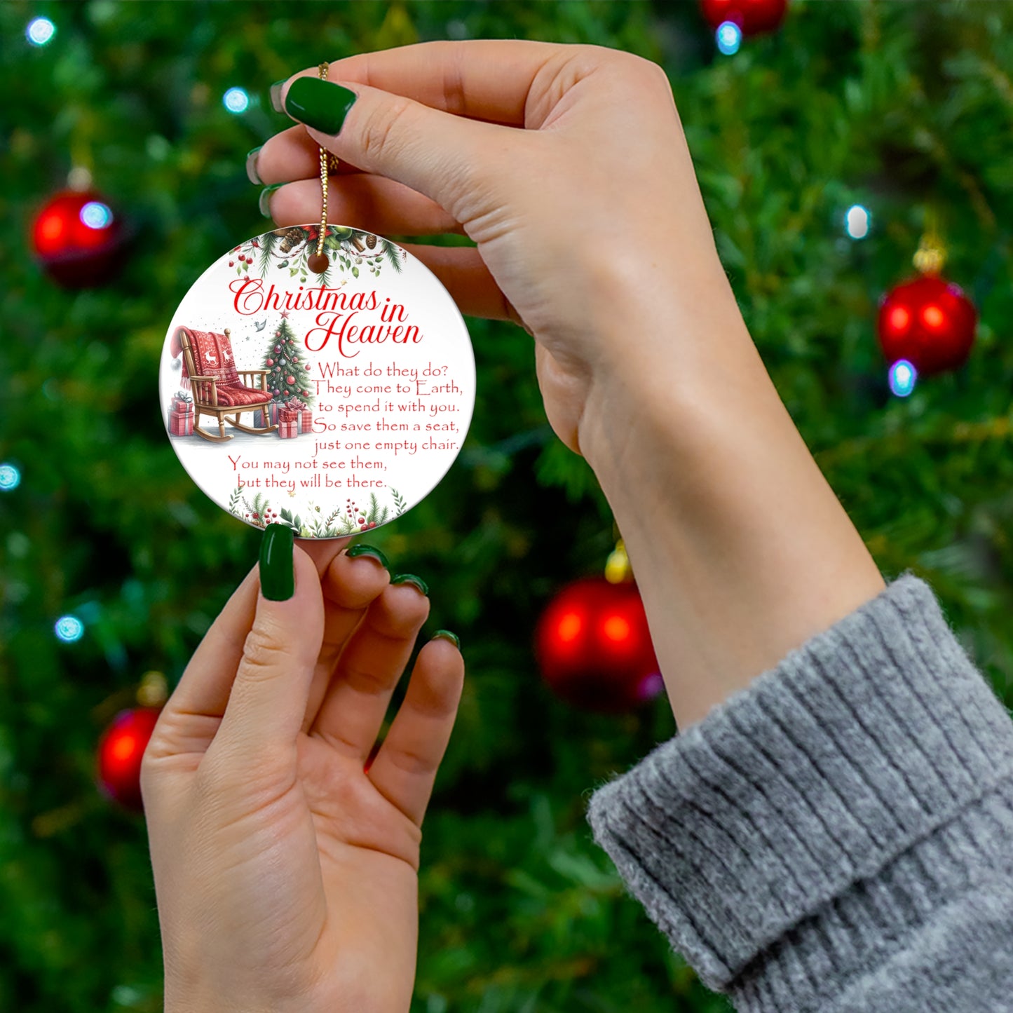 Christmas in Heaven Ceramic Ornament - Heartfelt Holiday Decoration