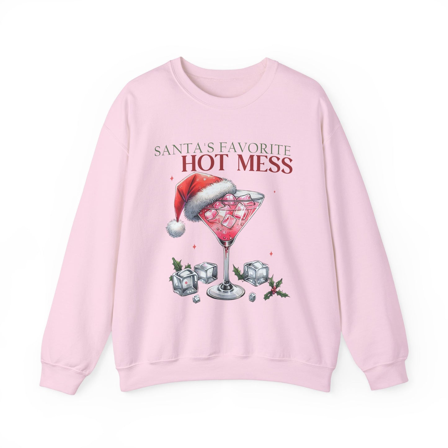 Santa's Favorite Hot Mess Crewneck Sweatshirt | Festive Holiday Apparel