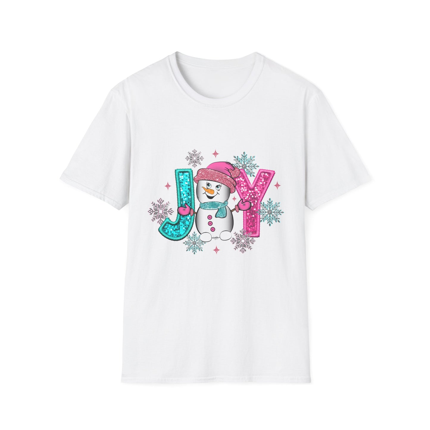 Joyful Snowman Unisex Softstyle T-Shirt - Perfect for Holidays & Celebrations