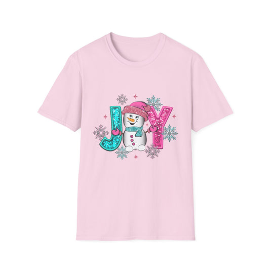 Joyful Snowman Unisex Softstyle T-Shirt - Perfect for Holidays & Celebrations