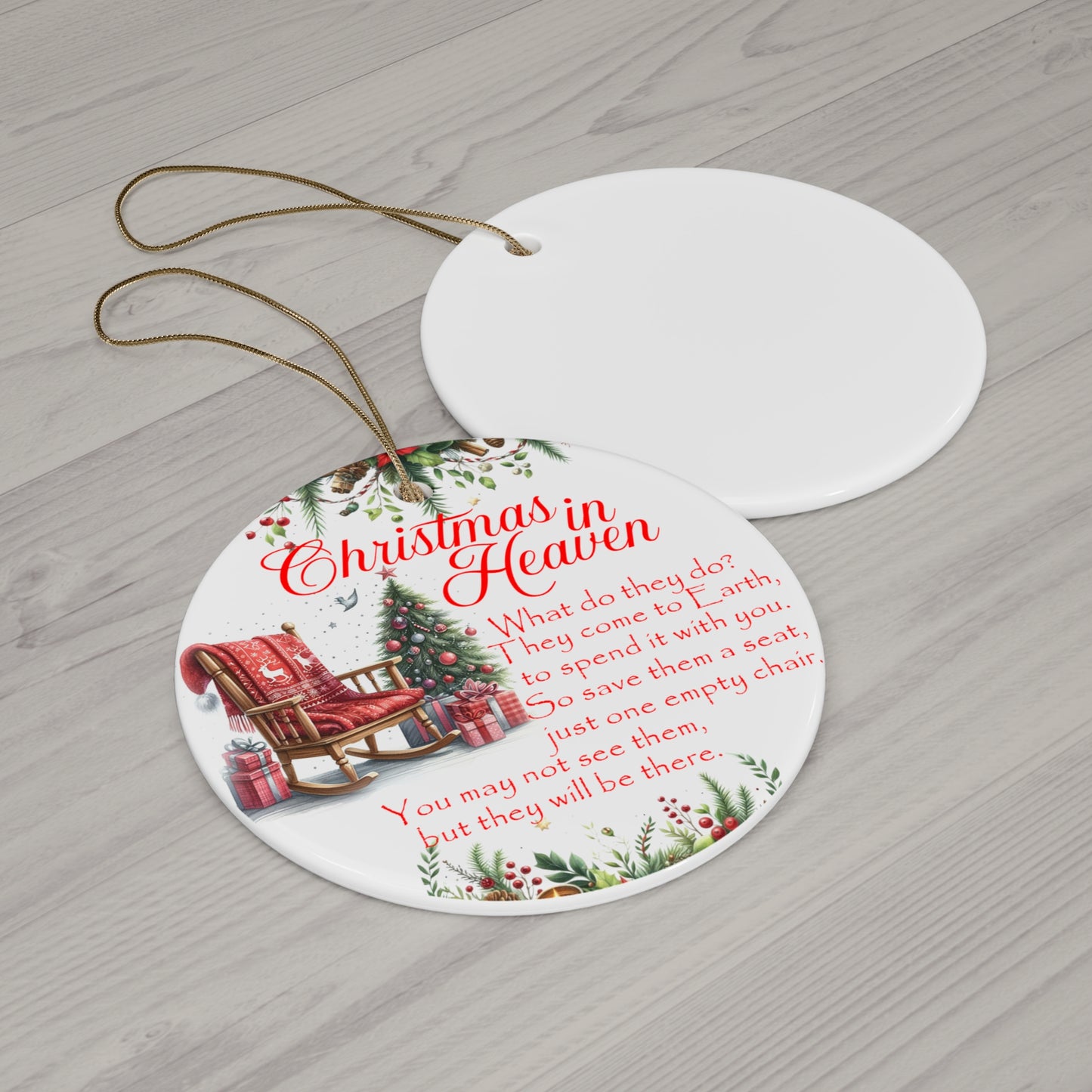 Christmas in Heaven Ceramic Ornament - Heartfelt Holiday Decoration