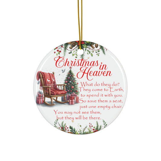 Christmas in Heaven Ceramic Ornament - Heartfelt Holiday Decoration