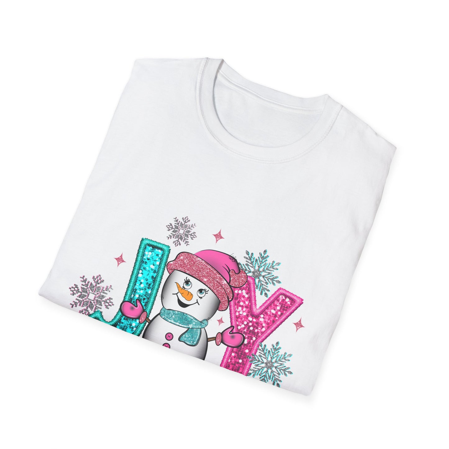 Joyful Snowman Unisex Softstyle T-Shirt - Perfect for Holidays & Celebrations